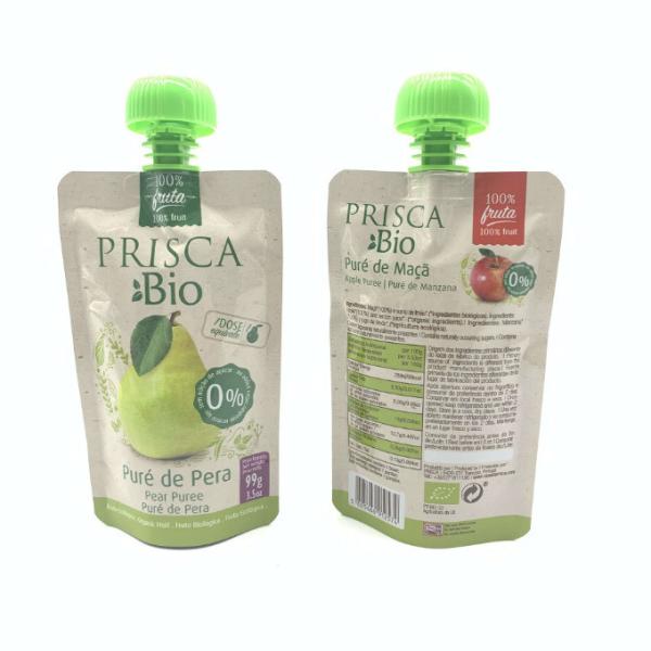 Malote orgânico Juice Beverage Doypack Bag reusável do bico do comida para bebê do aperto do puré do fruto