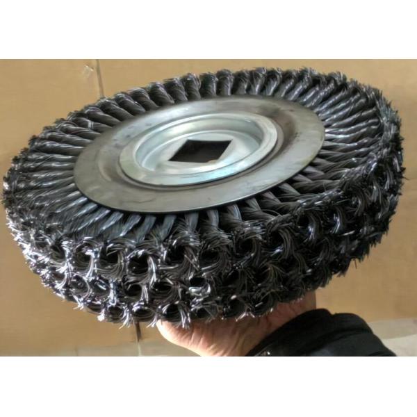 Three Layer Square Hole Braided Wire Brushes 9 Inch OD For Tube Rust Removal