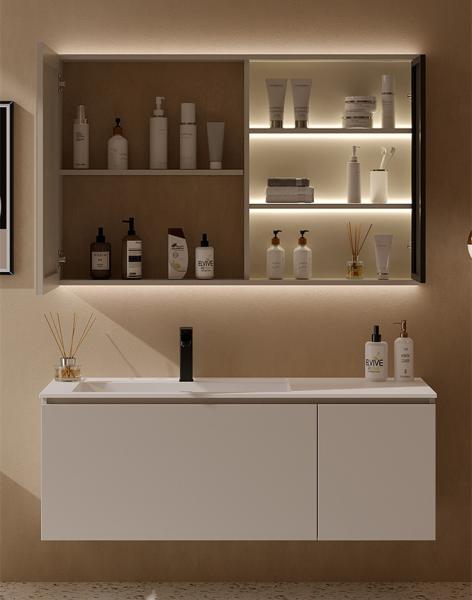 SONSILL Rectangle Slate Bathroom Vanity With LED Mirror Light