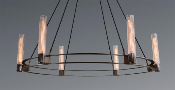 固形銅パスティス円形チェンデリア 2228 直径 48 X 60 OAH レッドボロシリケートガラス