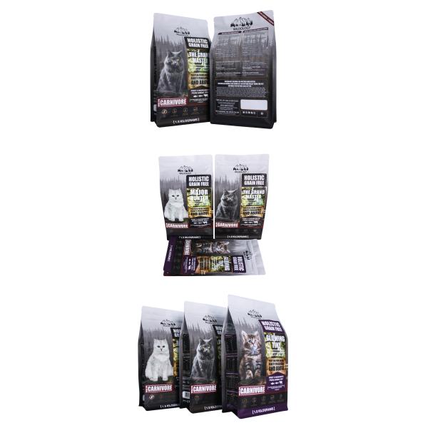 5kg 10kg 15kg 20kg Plastic Ziplock Dog Cat Pet Food Packaging Bag Stand Up Pouch Flat Bottom Bags For Pet Feeding
