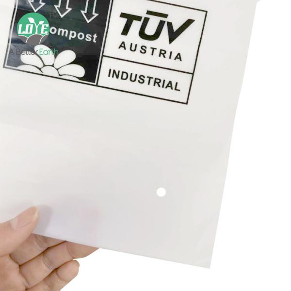 Clear Frosted Compostable Plastic Zipper Bag Clothes Transparent Packaging