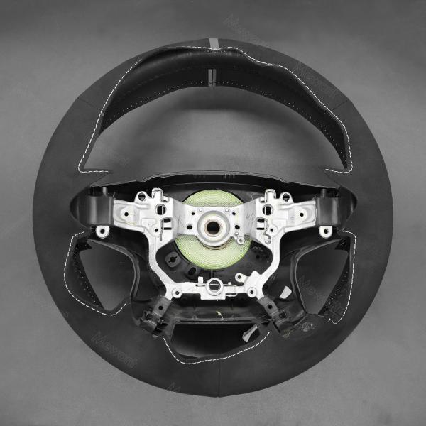 MEWANT Car Interior Accessories For Toyota Land Cruiser Prado Crown Hand Sewing Soft Black Suede Steering Wheel Cover