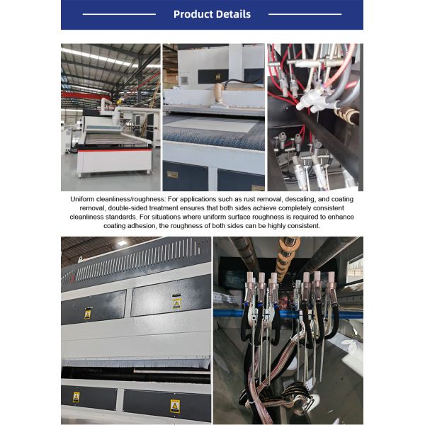 One Pass Double Sides Automatic Sand Blasting Machine For Stainless Steel Sheets