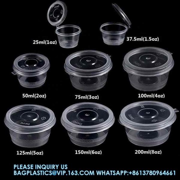 1oz 1.5oz 2oz 3.25oz 4oz 5oz Biodegradable Disposable Food Transparent Sauce Cups Takeaway Food Sauce Container