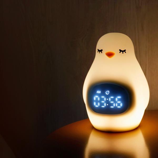 Bedside Decorative Sleep Lamp Touch Sensitive Night Light Silicone With Table Clock