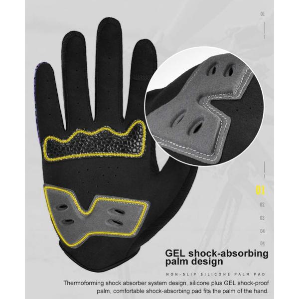 Customized Logo Full Finger Microfiber Touch Screen Sports Cycling Gloves for Biking