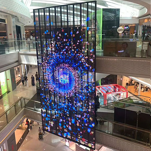 P2.5 Transparent Glass LED Screen Customized Holographic LED Series For Shopping Mall