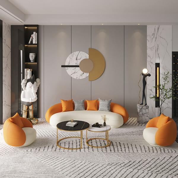 Studio Negotiation Fabric Sofa Set Teddy Fleece Anti Fouling