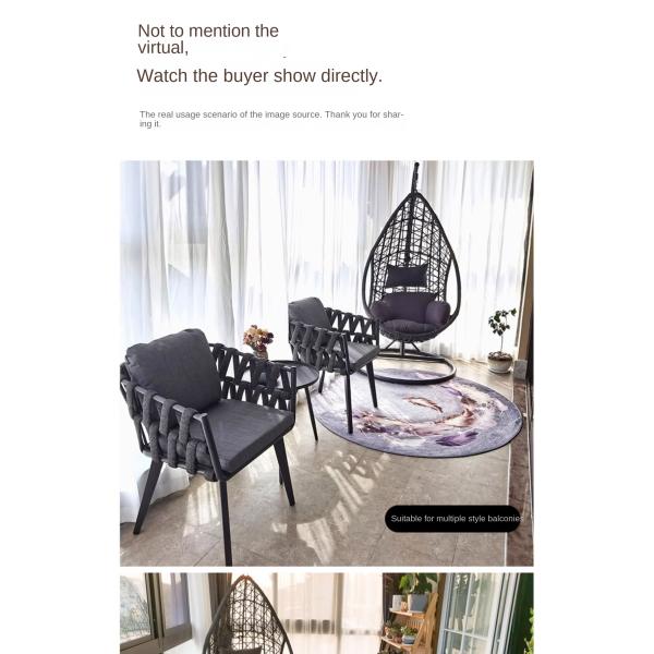 Aluminum Tube Frame Patio Wicker Swing Chair With Thick Cushion