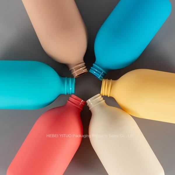 Brown Plastic Reusable Shampoo Containers Empty 500ml With Press Pump