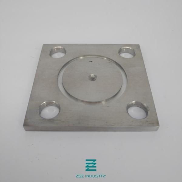 Home Decoration Square Railing Post Base , Stainless Steel Handrail Post Bas