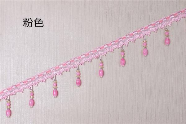 Handmade fashionable chain beads lace tassels fringes for curtain/sofa/pillow decoration