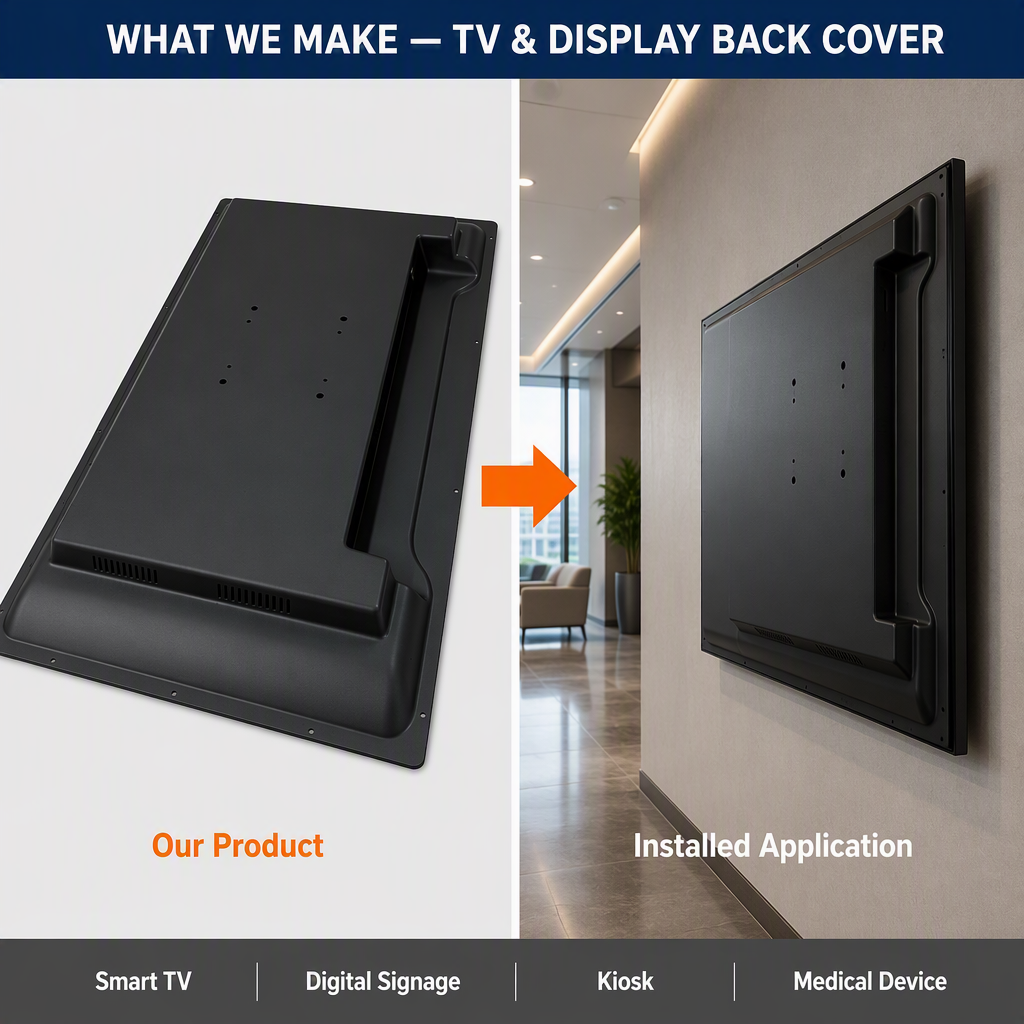BST Custom Vacuum Thermoforming TV Frame Cover Large Plastic TV Housing ABS+PC Television Shell Silk Screen Printing Cutting