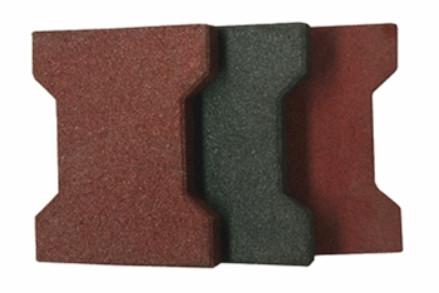 outdoor rubber brick,bone shape rubber tile anti slip surface