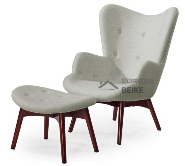Decorative Armchairs Leisure Lounge Bear Chair Leather Contour Chair and Ottoman