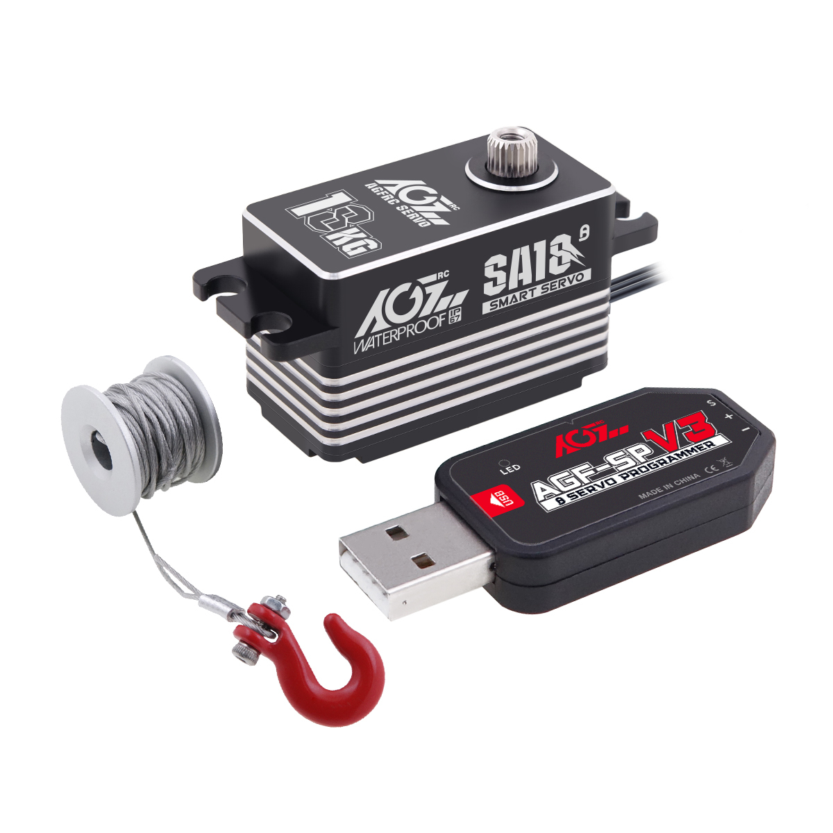 Hot AGFRC Coreless Motor Parts 0.11sec 18kg-cm Metal Gear Servo For 12 Scale Truck Cars Robot