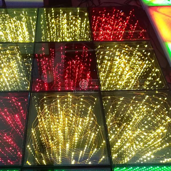 Wedding Event Show Rental Tempered Glass 3D Starry Dance Floor LED Star Mirror Dance Tile
