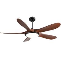 Best-seller d'usine 56 pouces ventilateur de plafond moderne lumière 5 lames ABS Noix/Lightwood télécommande moteur à courant continu lampe en fer pour le salon