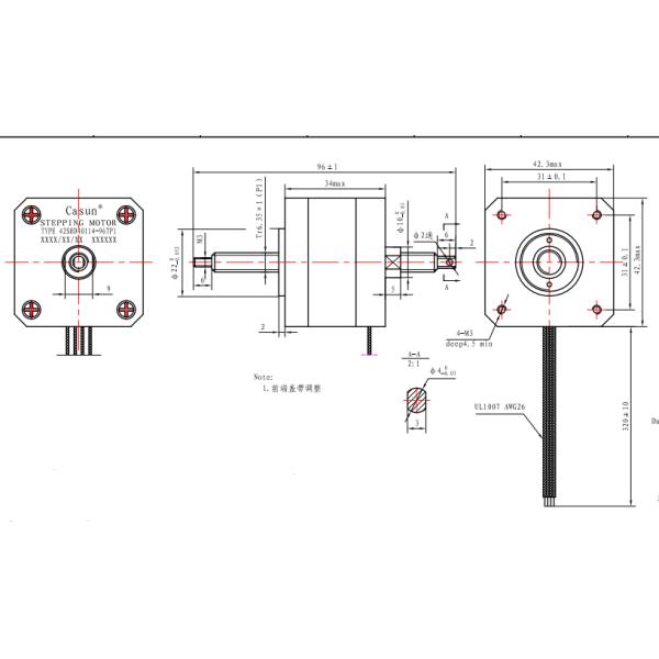 42X42mm до Nema 17 1.2Amp 260mN.M Stepper мотора винта не плененный