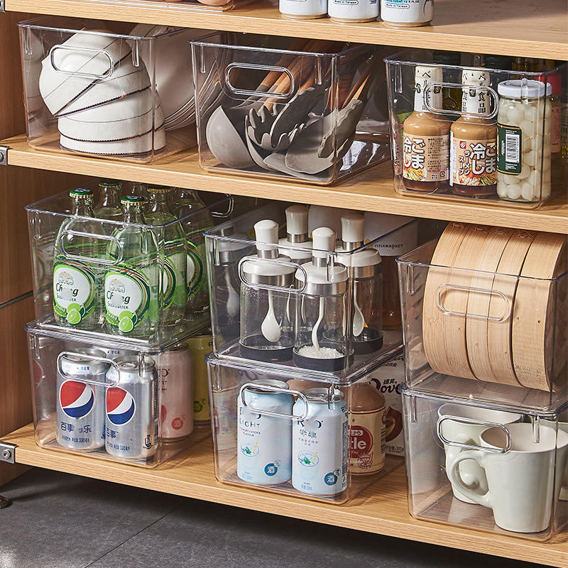 Durable Shatterproof Acrylic Fruit and Veggie Bin Jumbo Clear Storage Container for Refrigerator Countertop Pantry Organization