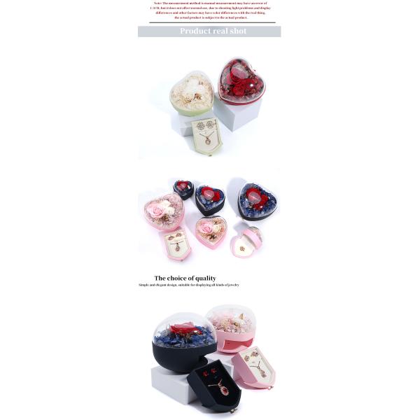 Logo personnalisé en forme de cœur Box de tiroir de bijoux Rose Flower Box pour la bague