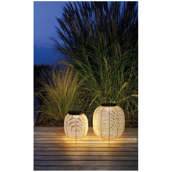 Outdoor Rattan Decorative Portable Waterproof Floor Lamp Solar Garden Light