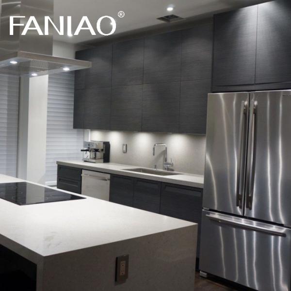 Кухонный шкаф Поставщик Модульный роскошный дизайн Современная мебель из нержавеющего дерева Кухонный шкаф