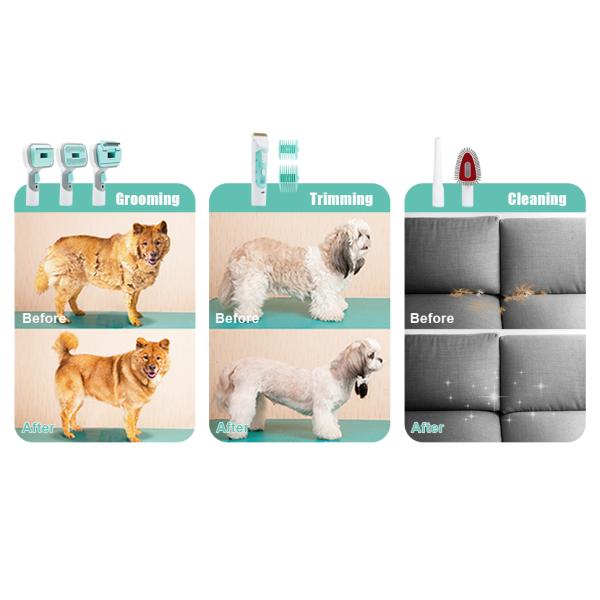 6-in-1 Pet Grooming Vacuum Cleaner for All Pet Hair Types and Lightweight Design