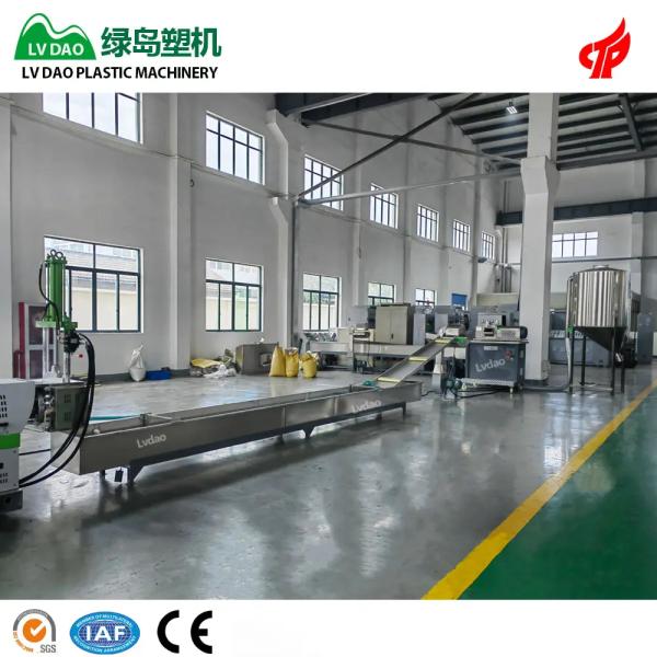 Lvdao High Efficiency PP PE Film Woven Bags Waste Plastic HDPE LDPE Bag Recycling Pelletizing  Making Granules Machine