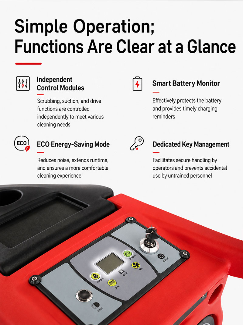 Hotsale Intelligent Convenient Floor Cleaning Machine 60L Cordless Battery Auto Floor Scrubber for Narrow Aisle