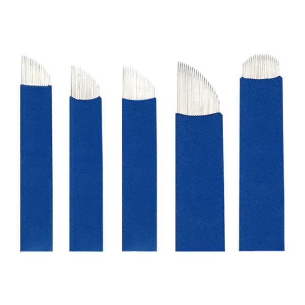 Stainless Steel Microblading Eyebrows Needle , Sharp Blue Skin Needles