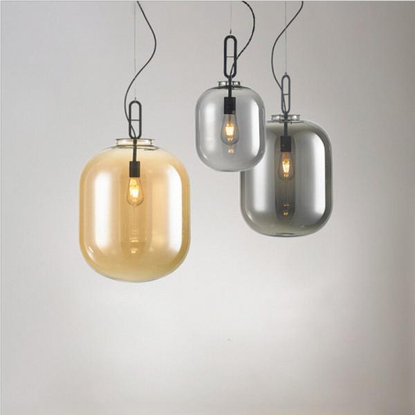 Glass industrial style bar chandelier living room bedroom study wax gourd Chandelier(WH-GP-91)