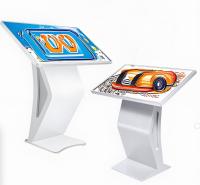 Kiosque d'affichage numérique à écran tactile capacitif 2K de 32 pouces, support au sol en forme de K, système Android, couleur blanche, pour la publicité