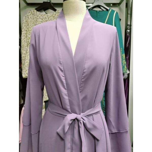 Кардиган твердого цвета мягкий элегантный большой размер мусульманская длинная юбка шифновые одежды