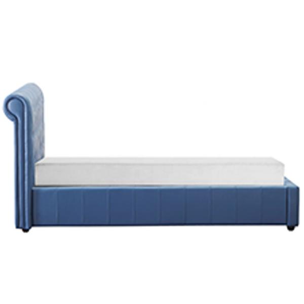 Full Size Ottoman Storage Bed Multi Function Blue White Color