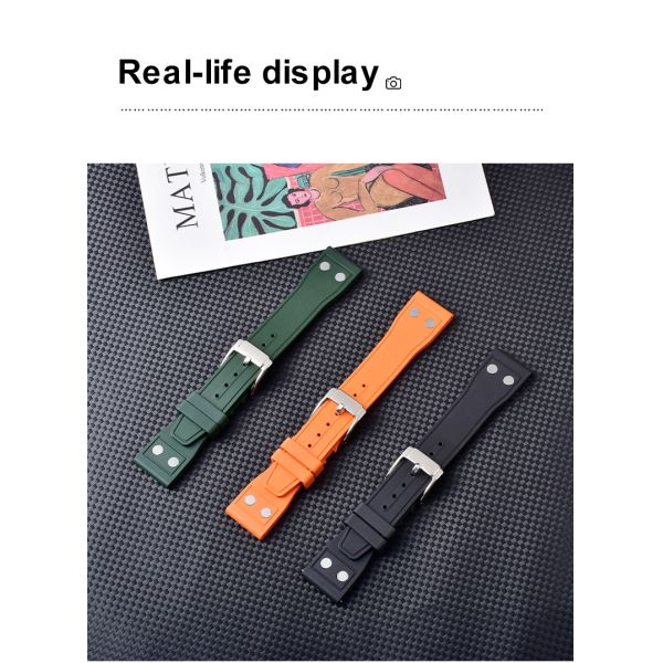 Waterproof Breathable FKM Rubber Watch Strap · Customizable Size And Logo | OEM/ODM - China Wholesaler SHX
