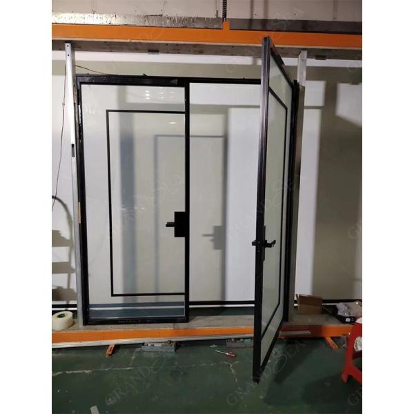 USA American Modern Design Storefront Front Glaze White Swing Entry Commercial Kfc Chicken Aluminium Door