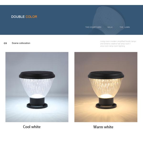 Solar Garden Lights Pillar Gate LED Light for Garden Landscape Courtyard Decoration