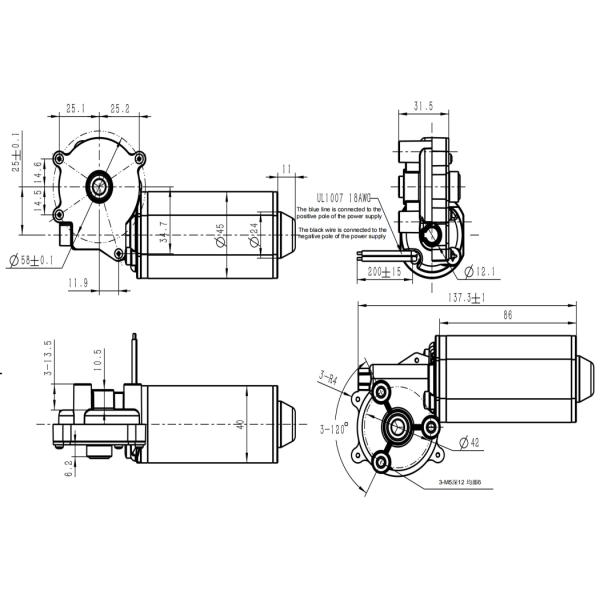 Микро- вращающий момент 1.22N m 248RPM мотора 24v 12v шестерни червя Dc высокий