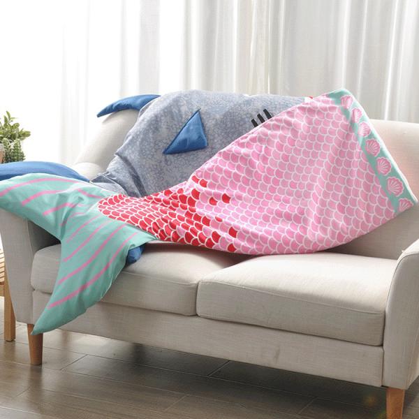 Cozy Comfortable Mermaid Tail Fleece Blanket Soft Animal Sleeping Bag Blanket