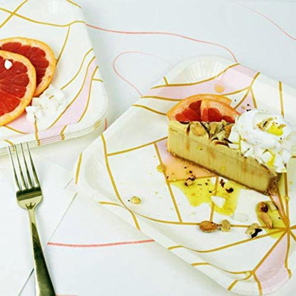 Square 12 Inch Disposable Dinner Plates For Wedding