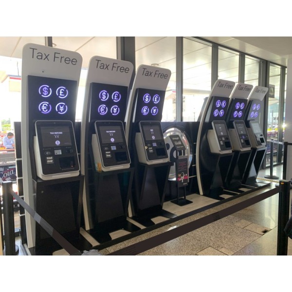 Tabletop Self service kiosk hotel / Airport Check In Kiosk With Passport Scanner Key Card Dispenser And Payment Terminal For Hotel Airport Hospital