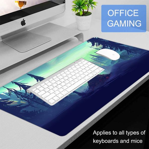 Rectangular OEM Extended XXL Primary Forest Fox Mouse Pads With Custom Logo Printed