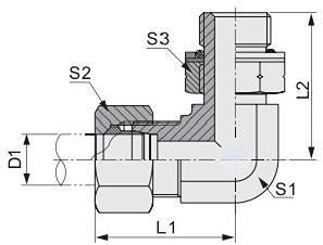 Connecting Pipes Hexagon Head Elbow Bsp Thread Adjustble Stud Ends with O-Ring Sealing