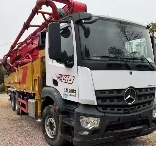 SANY 2020 52M Truck Mounted Concrete Pumps Dealers Red And Yellow Color