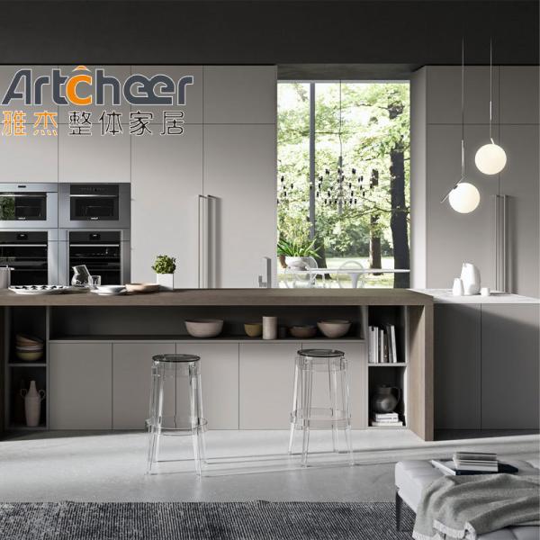 Modern Stylish Plywood Kitchen Cabinet In Italian Design Veneer And Lacquer Finish