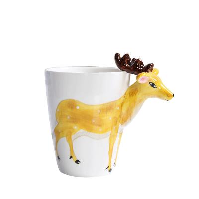 450ml Three Dimensional Hand Painted Ceramic Coffee Mugs