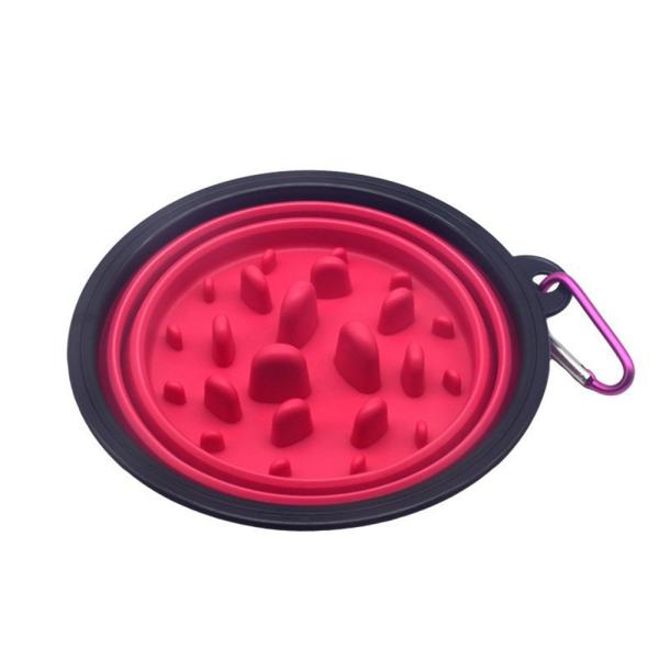 Pet Cat Slow Feeder Silicone Portable Foldable Collapsible Dog Bowl Outdoor Activities