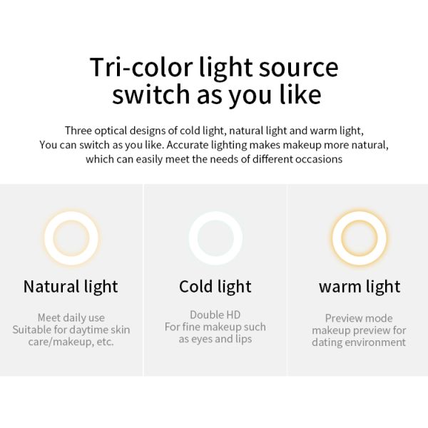 Custom 10X Magnification LED Light Travel-Friendly Foldable Makeup Mirror 360 Degree Adjustable New Desktop Cosmetic Mirror